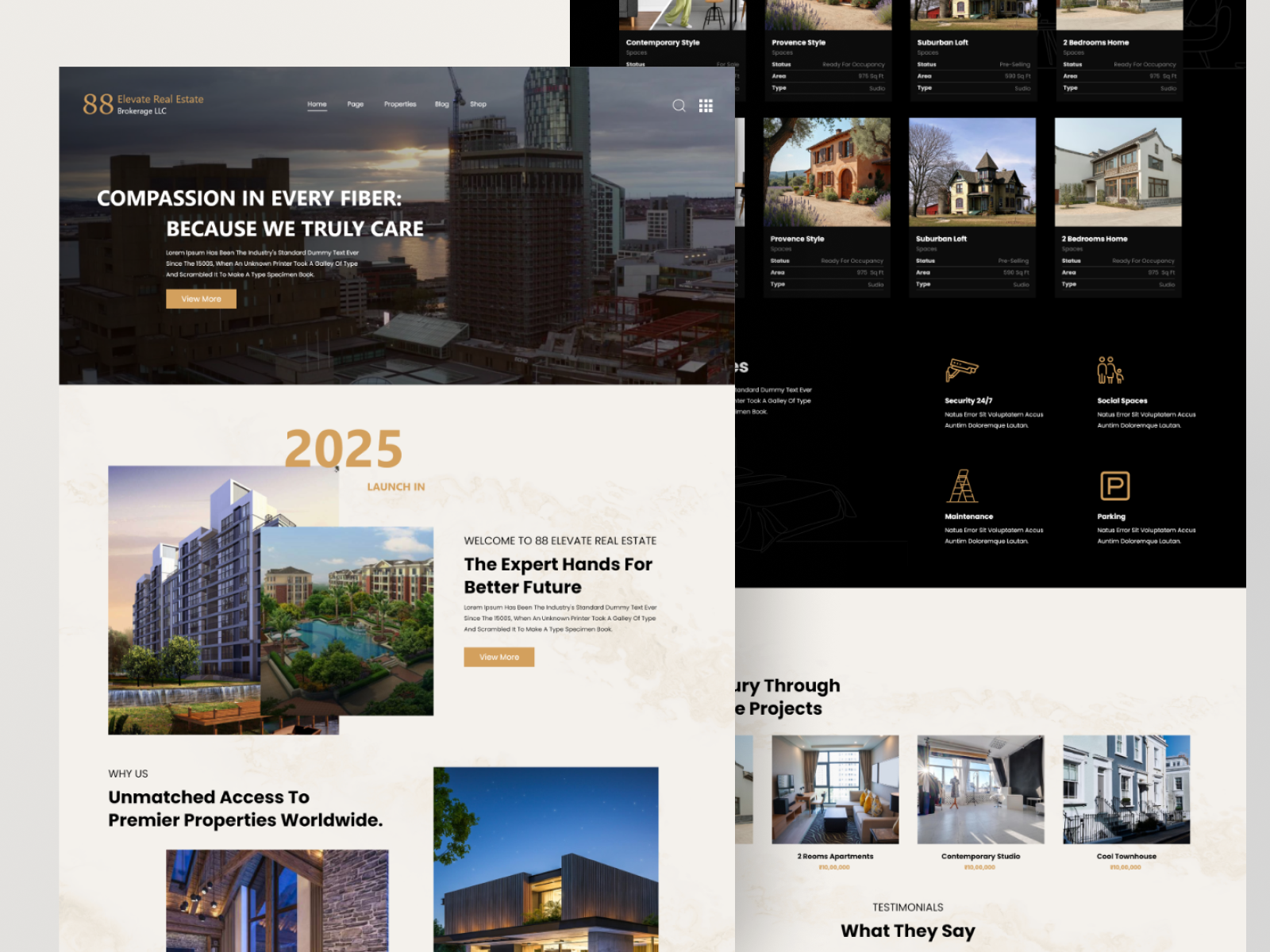 88 Elevate Real Estate — Luxury Property Website UI project preview